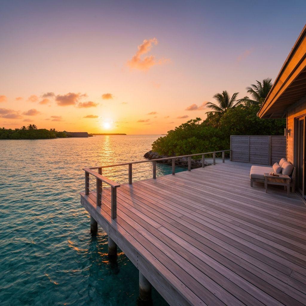 Water Villa Deck Sunset